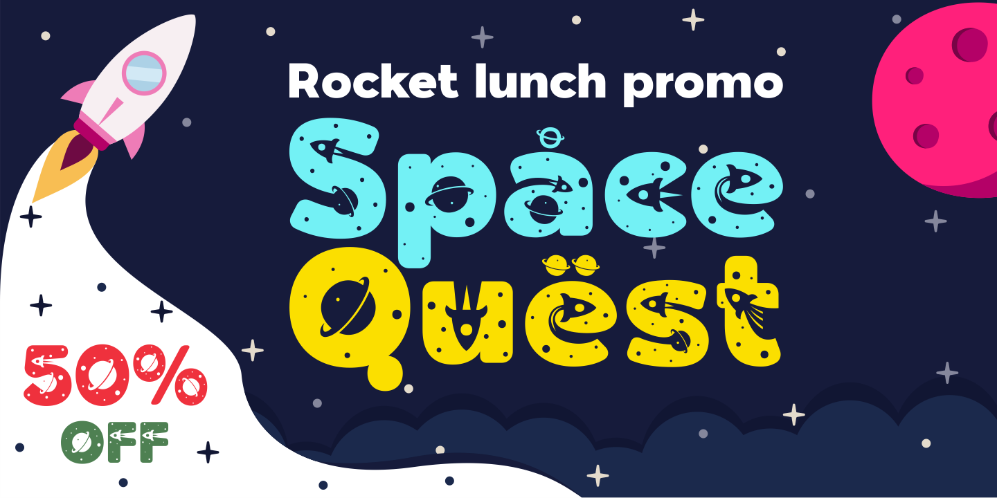 Пример шрифта Space Quest Regular